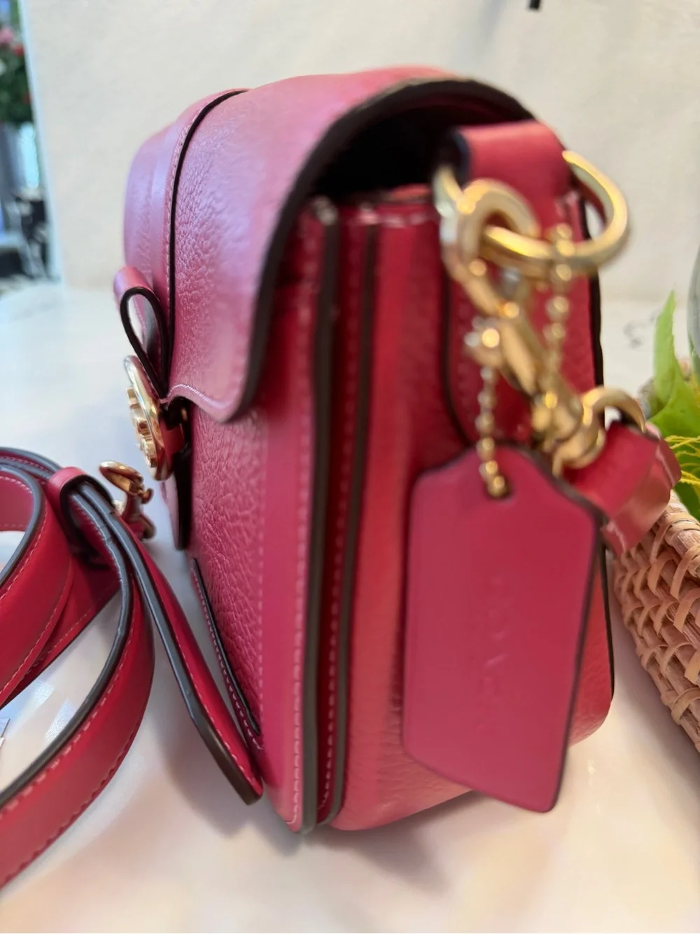 ❤️ Beautiful Red Coach Leather Bag ❤️